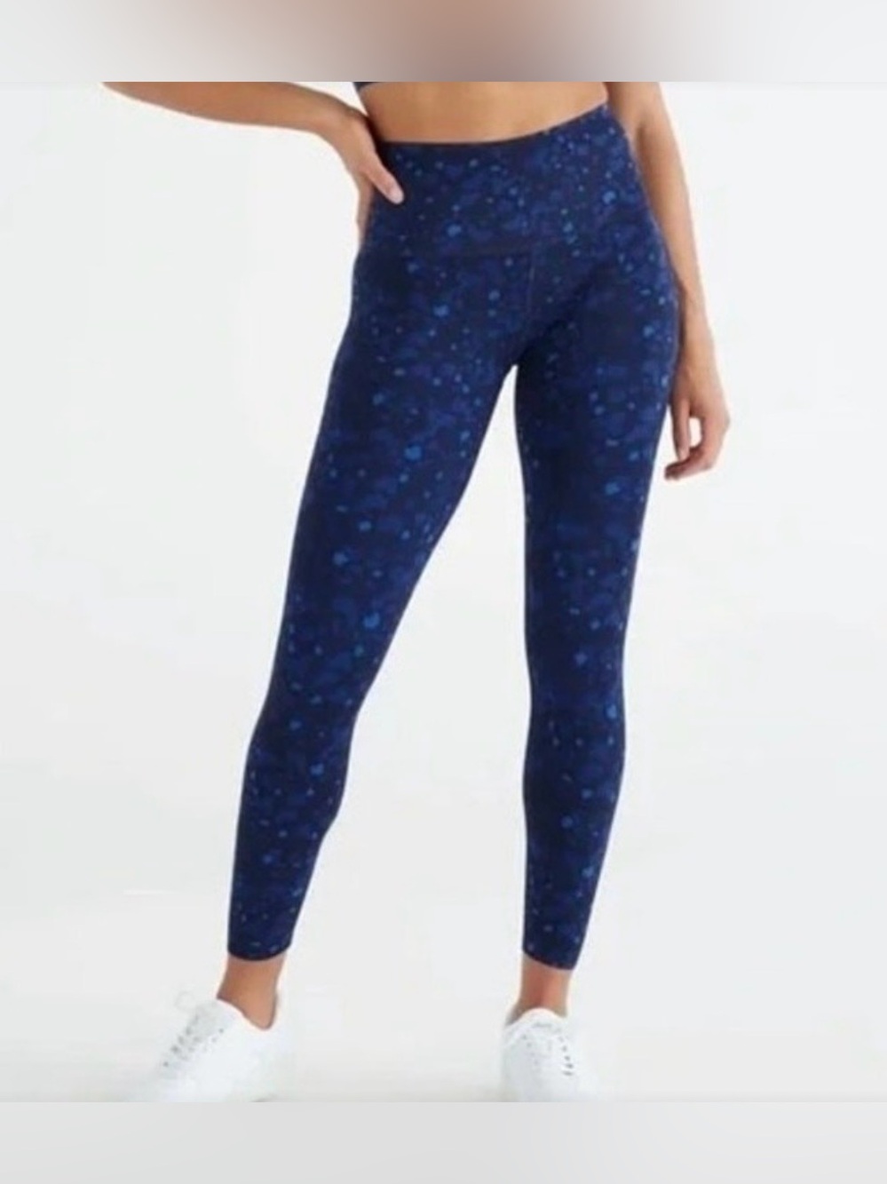 NWOT knix Navy Blue Patterned Ki-Touch High-Rise Leggings. Medium